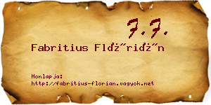Fabritius Flórián névjegykártya